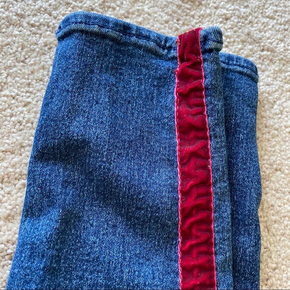 H&M Divided Velour Stripe Denim Skinny Jean Size 4 - Picture 2 of 8